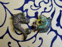 Minakusiオーダーパーツ古い七宝装飾品魚